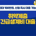 긴급생계비 소액대출 신청 대상 금리 서류 안내