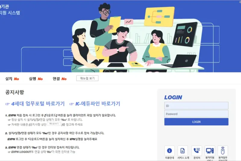 광주광역시 교육청 원격업무지원시스템 바로가기