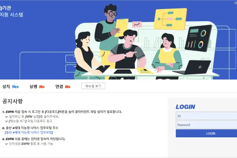 울산광역시 교육청 원격업무지원시스템 바로가기