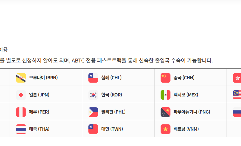 ABTC(APEC 기업인 여행카드)
