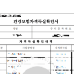 건강보험자격득실 확인서